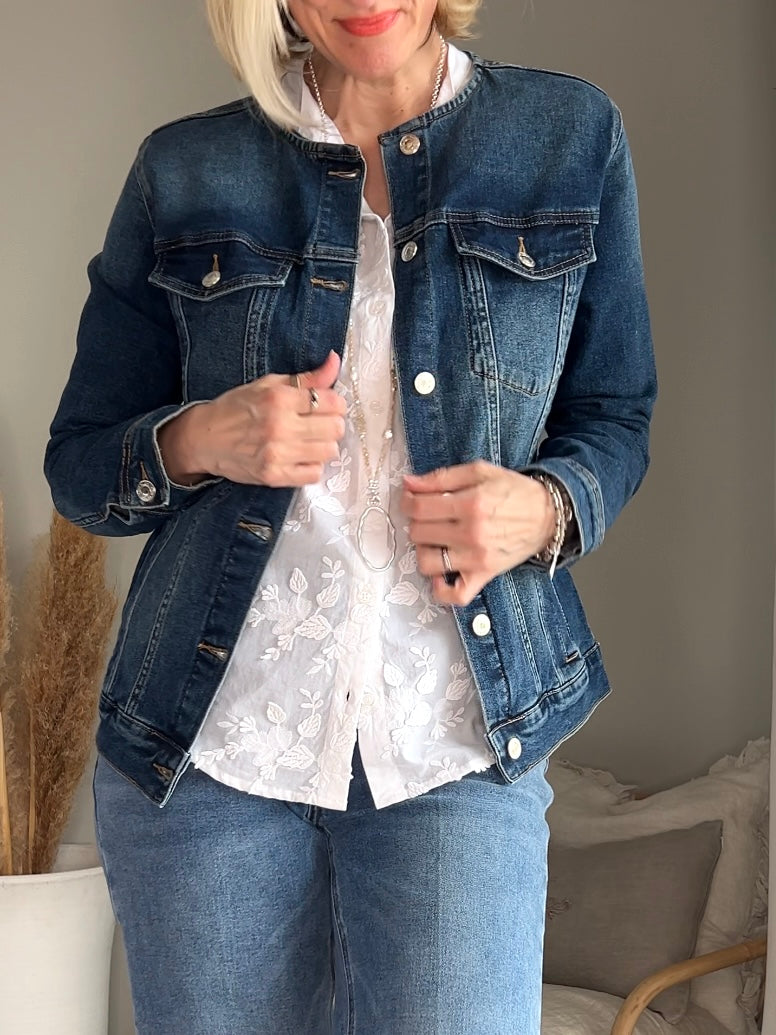 Rachel denim jacket, vintage wash denim