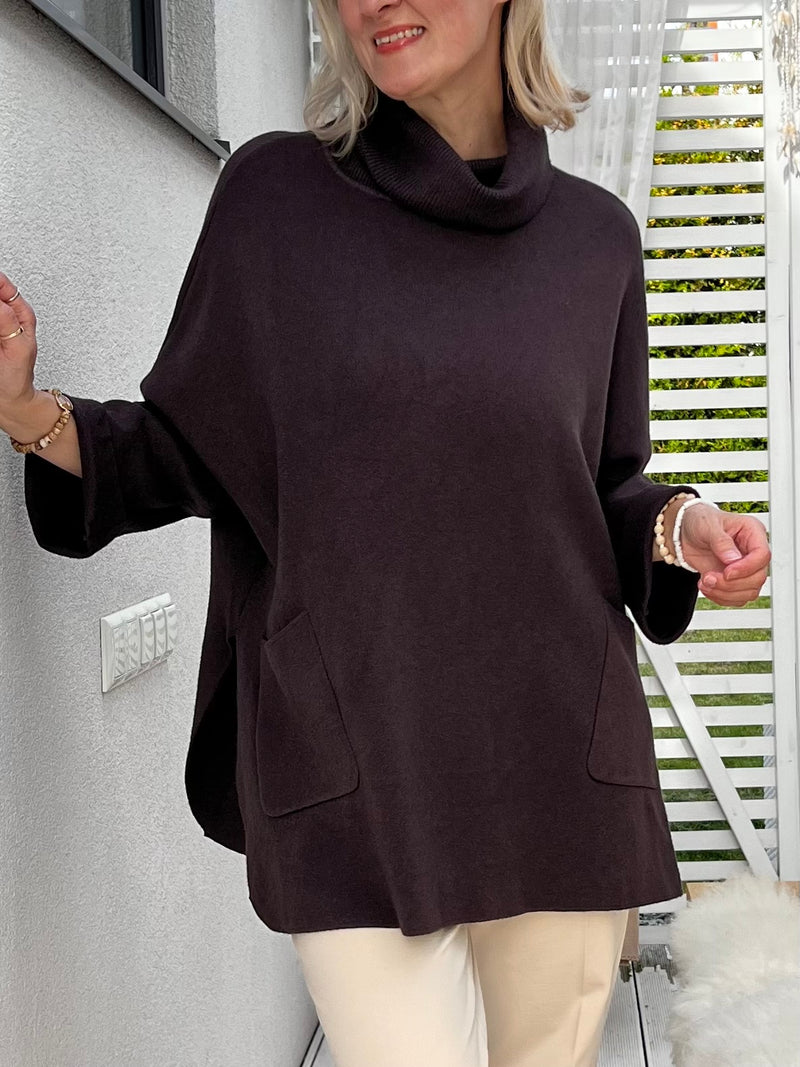 Claudie -neule, tummanruskea