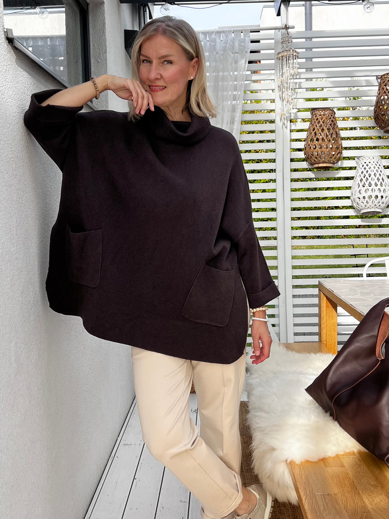 Claudie -neule, tummanruskea