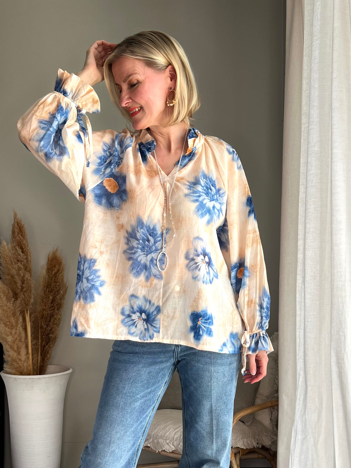 Havana cotton shirt, blue