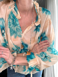 Havana cotton shirt, aqua green