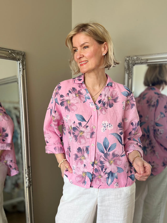 Carina -pellavapaita, pink