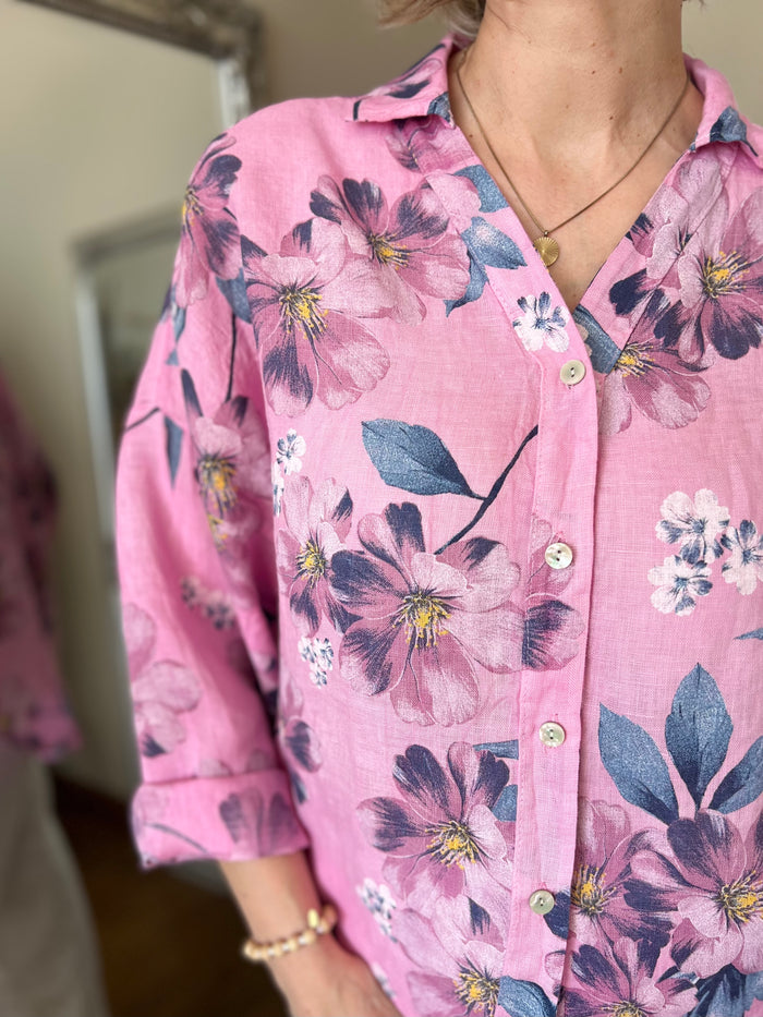 Carina -pellavapaita, pink