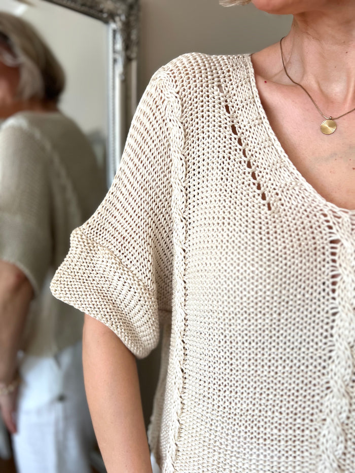 Luisa -puuvillaneule, beige