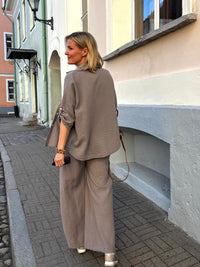 Fiona -puuvillahousut, taupe