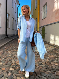 Fiona cotton shirt, sky blue