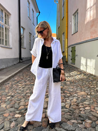 Fiona cotton trousers, white
