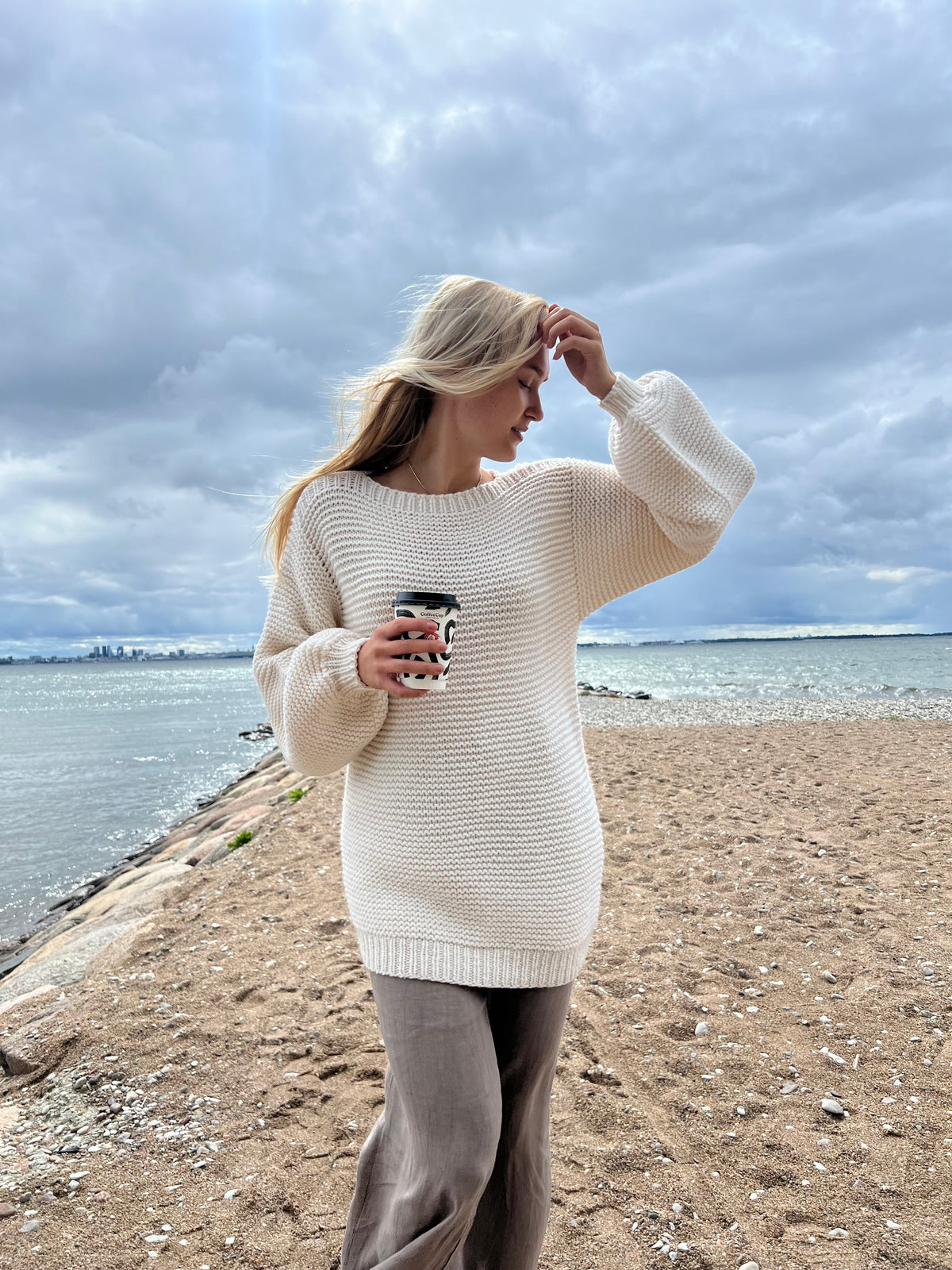 Evi merino wool sweater, cloud