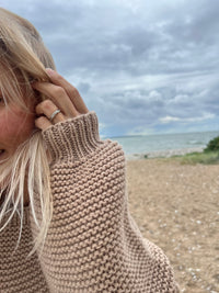 Mountain Village merino wool sweater, off-white