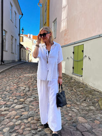 Fiona cotton trousers, white