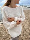 Mountain Village merino wool sweater, off-white