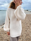 Mountain Village merino wool sweater, off-white