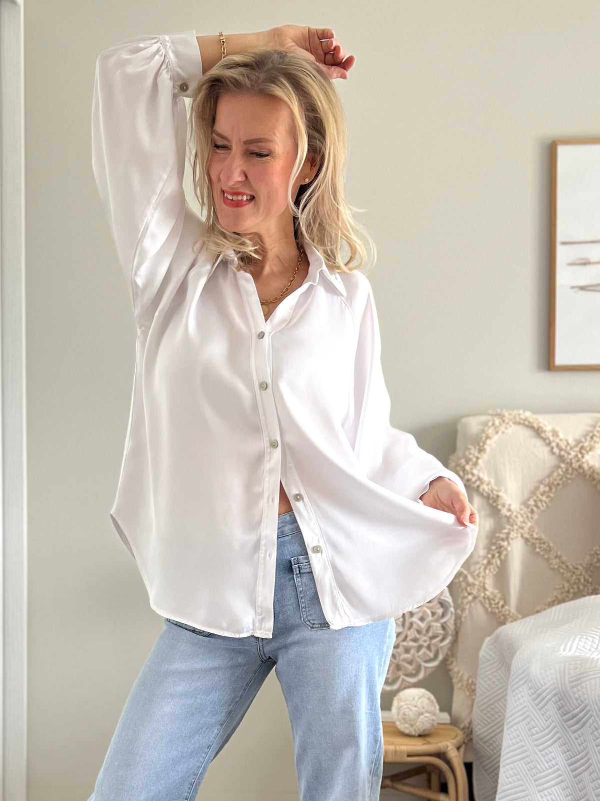 California Dreaming - collared shirt, white