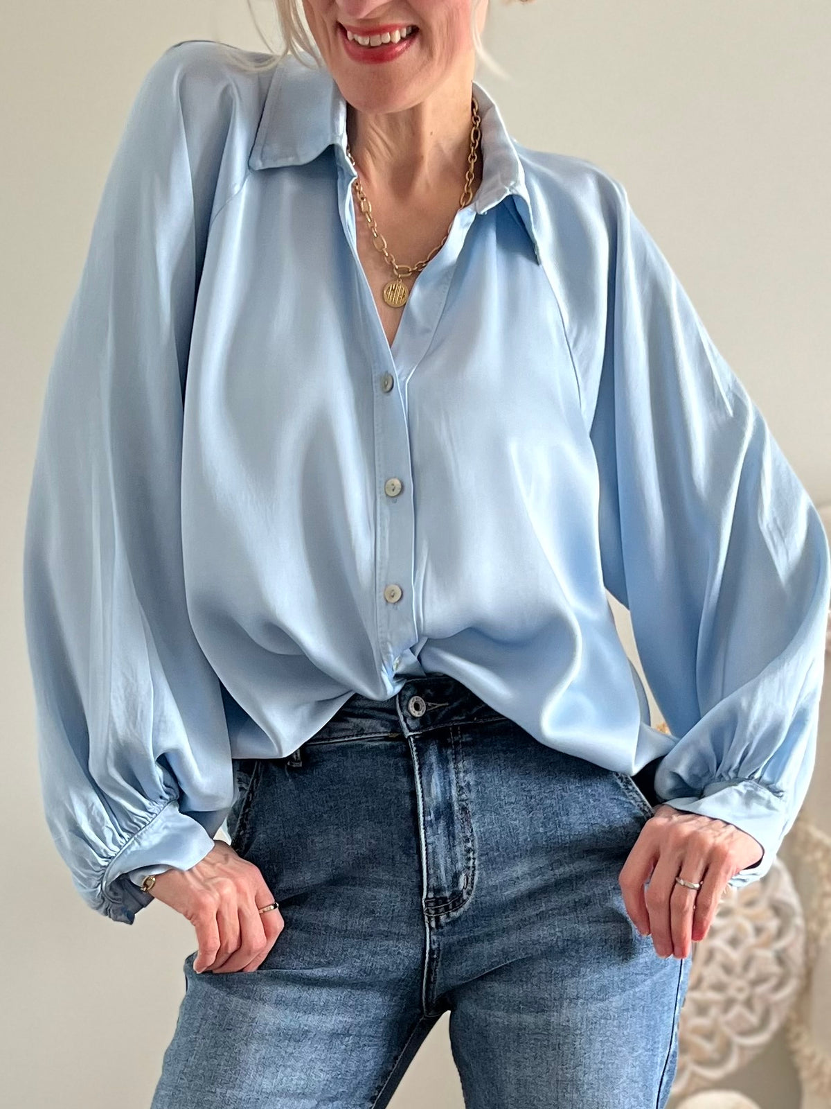 California Dreaming - kauluspaita, soft blue