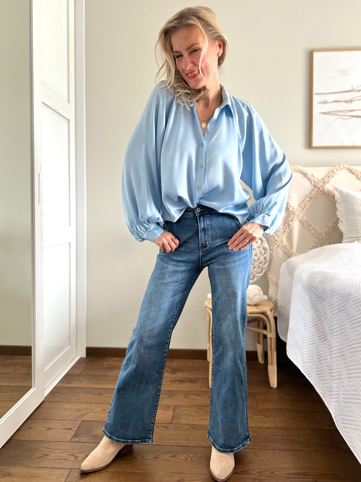 California Dreaming - kauluspaita, soft blue