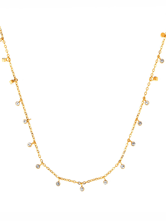 Chrystal Charms necklace, gold