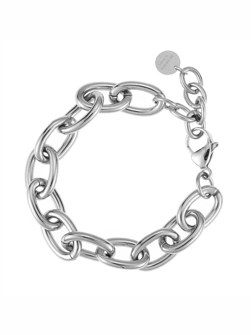 Oval Chunky bracelet, steel