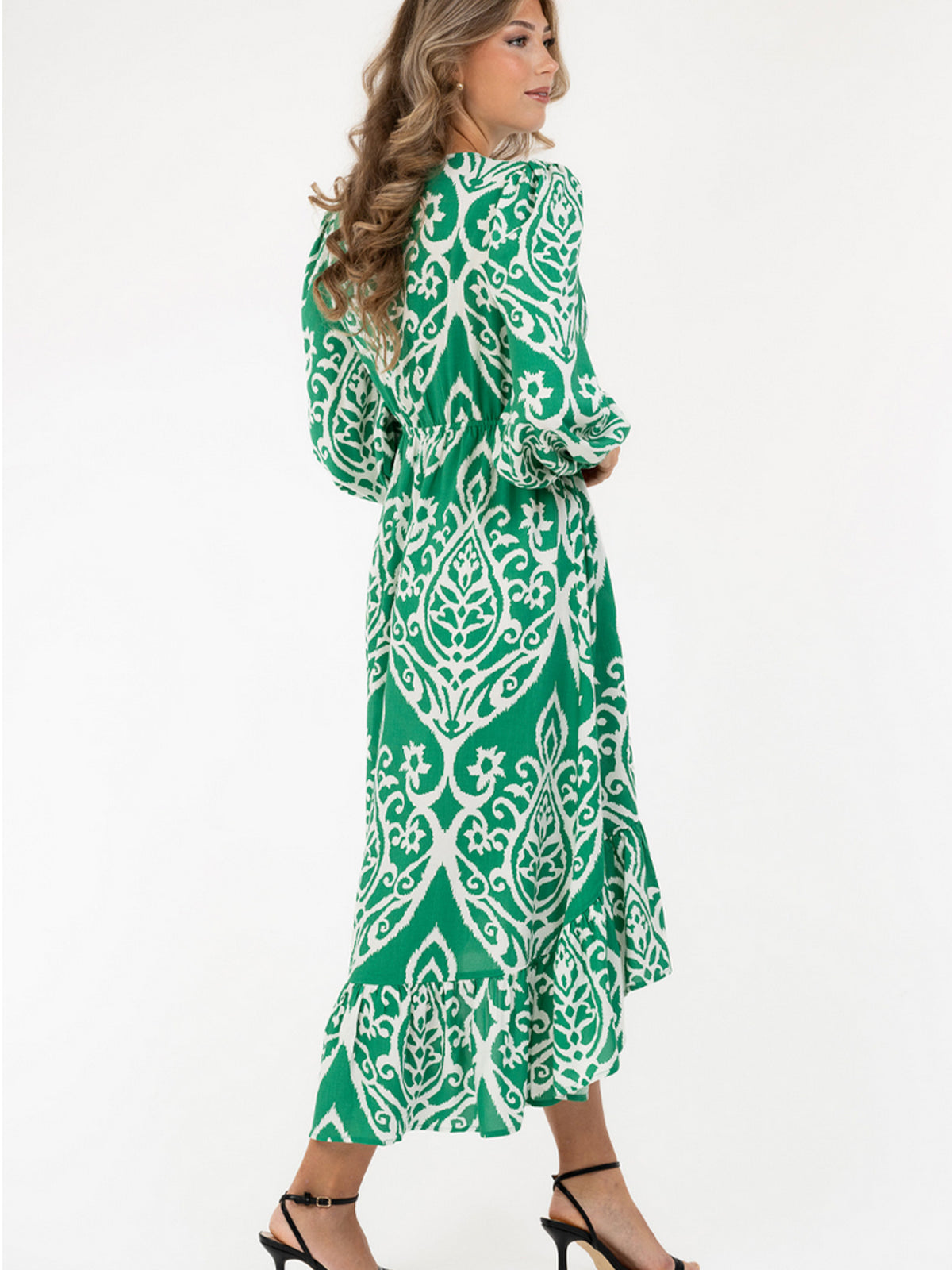 Daria dress, spring green/creme