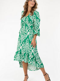 Daria dress, spring green/creme