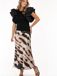 Sienna -hame, espresso/sand/black