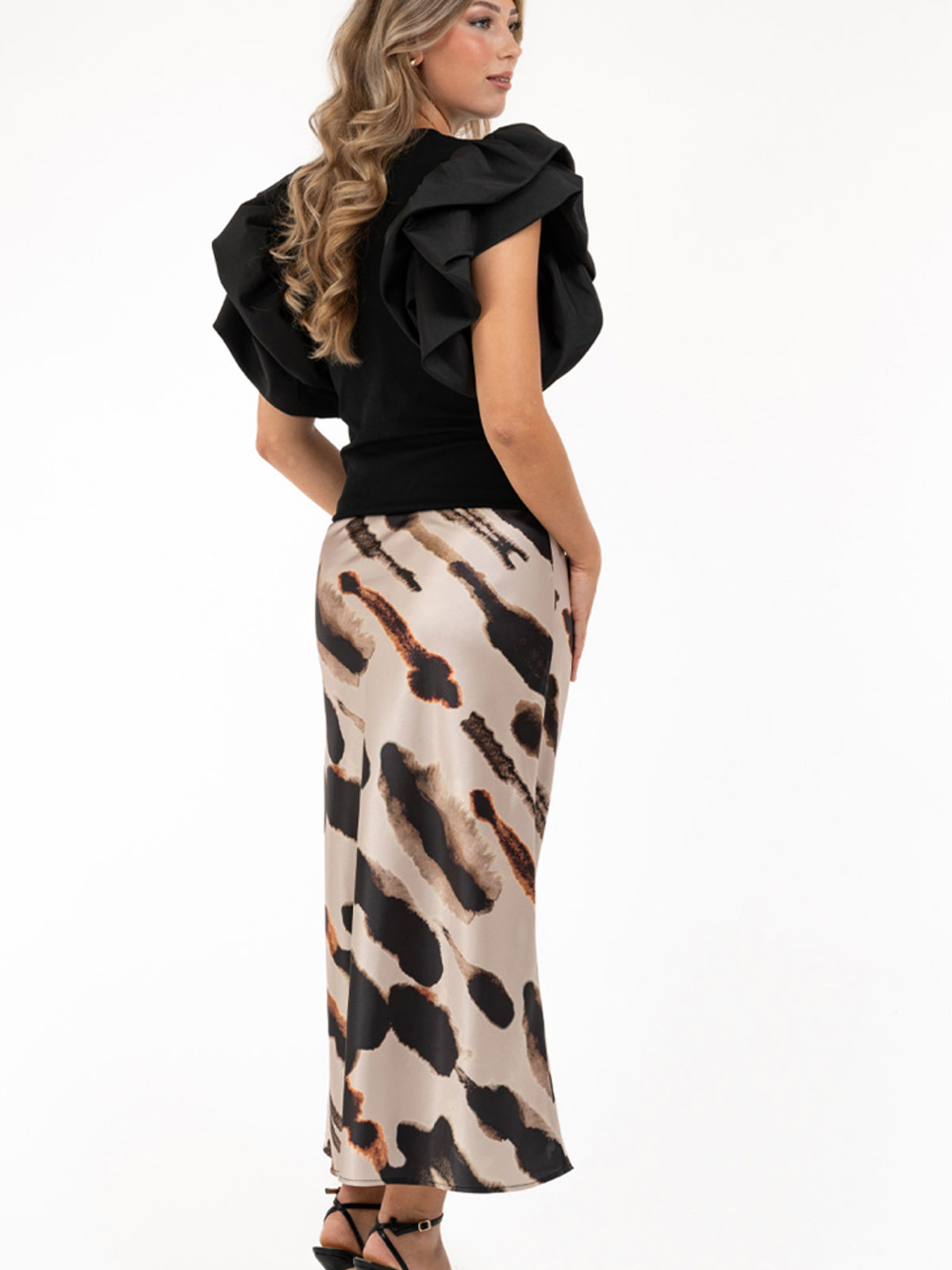 Sienna -hame, espresso/sand/black