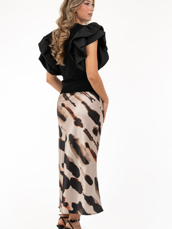 Sienna -hame, espresso/sand/black