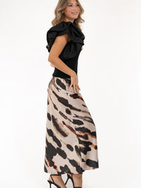 Sienna -hame, espresso/sand/black