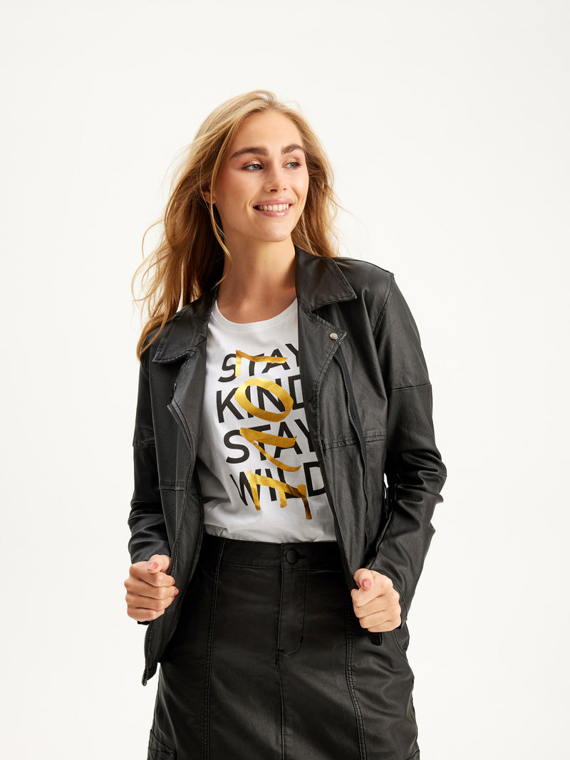 Hillary-cout biker jacket, black