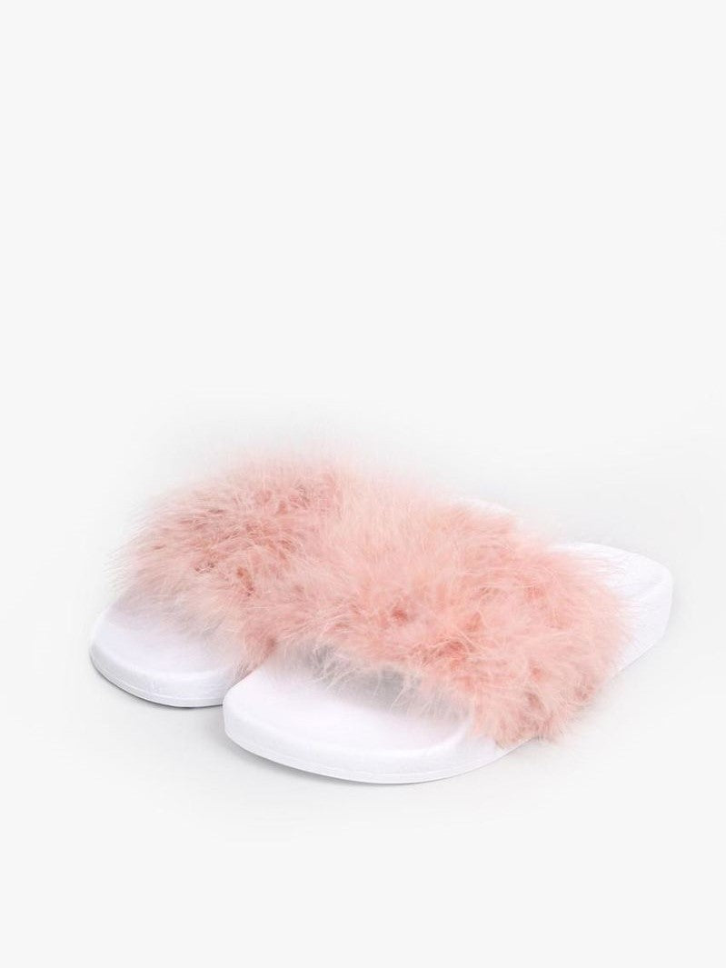 Feather sandals, pink