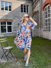 California dress, blue / multicolor