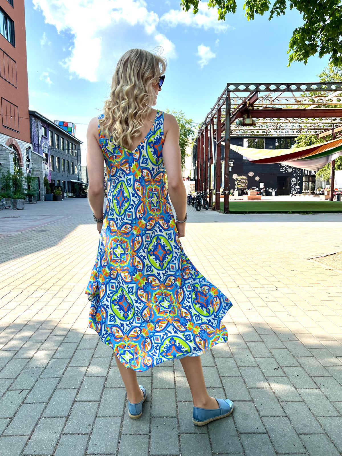 Miami-mekko, sininen / multicolor