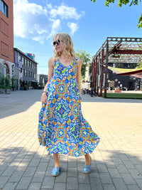 Miami-mekko, sininen / multicolor