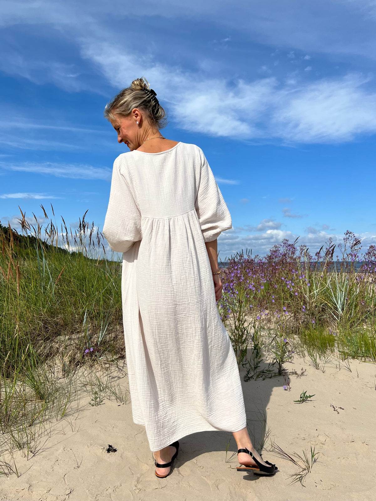 Madrid puuvillamekko, vaalea hiekka