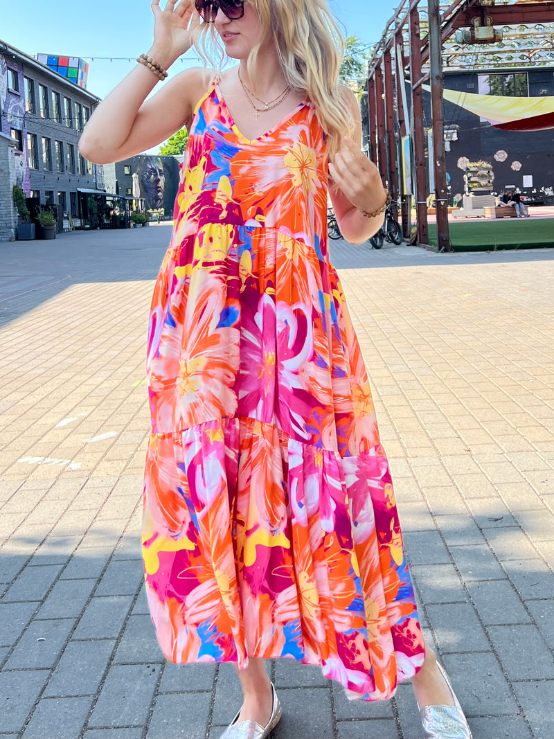 Malibu Beach dress, multicolor