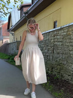 Letizia cotton dress, putty