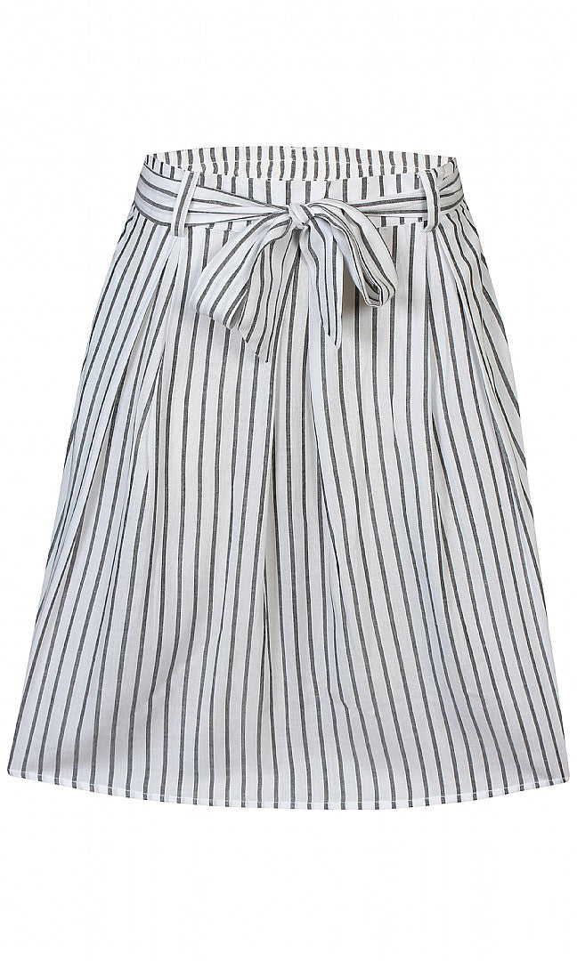 Tinnea striped skirt, white / gray