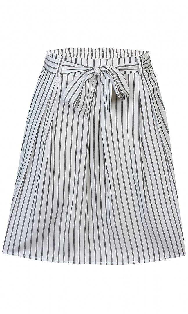 Tinnea striped skirt, white / gray