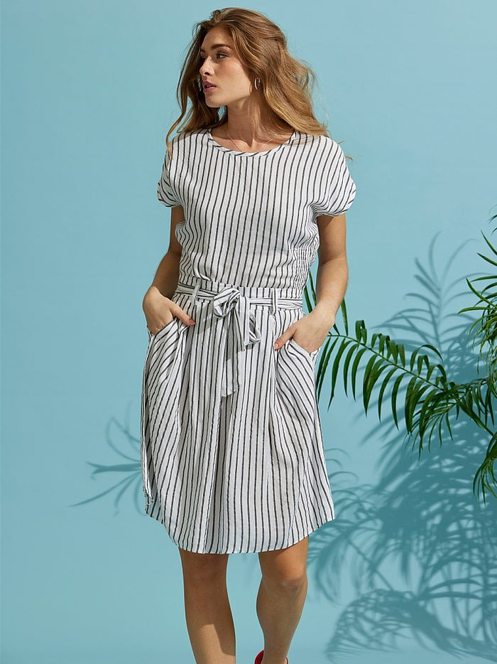 Tinnea striped shirt, white / gray