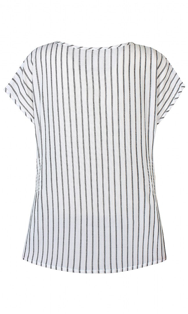 Tinnea striped shirt, white / gray