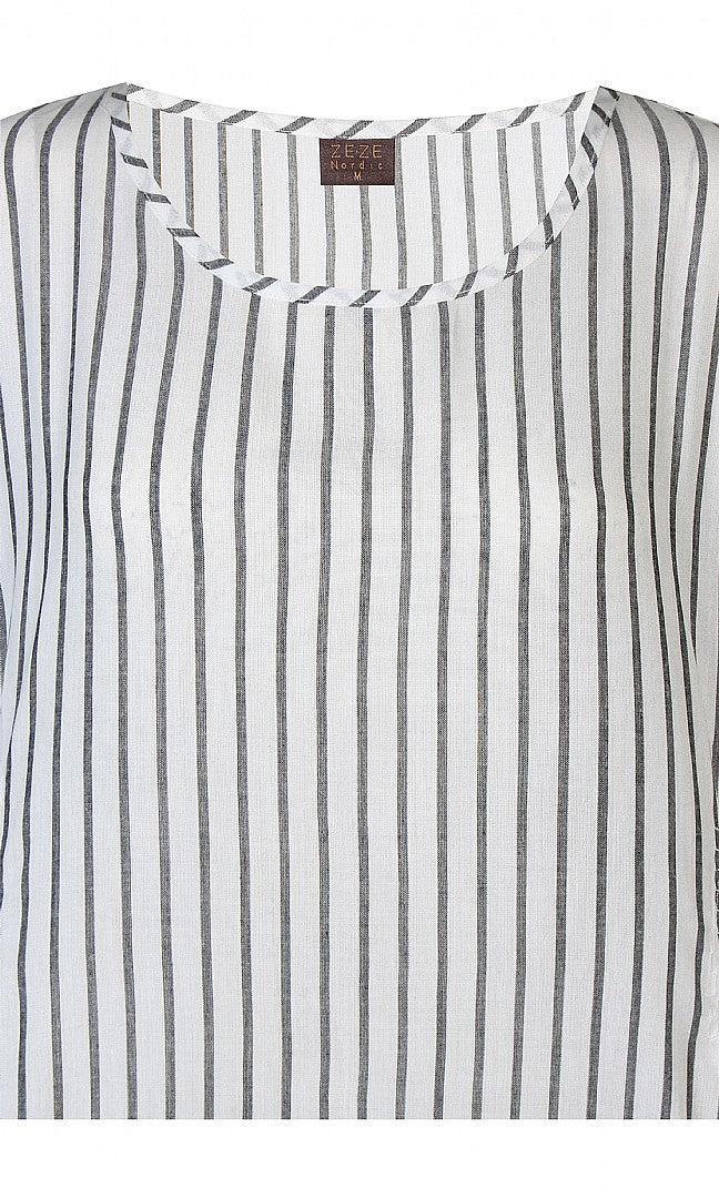 Tinnea -raitapaita, valkoinen / harmaa