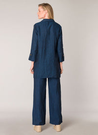 Inci linen jacket, indigo/melange