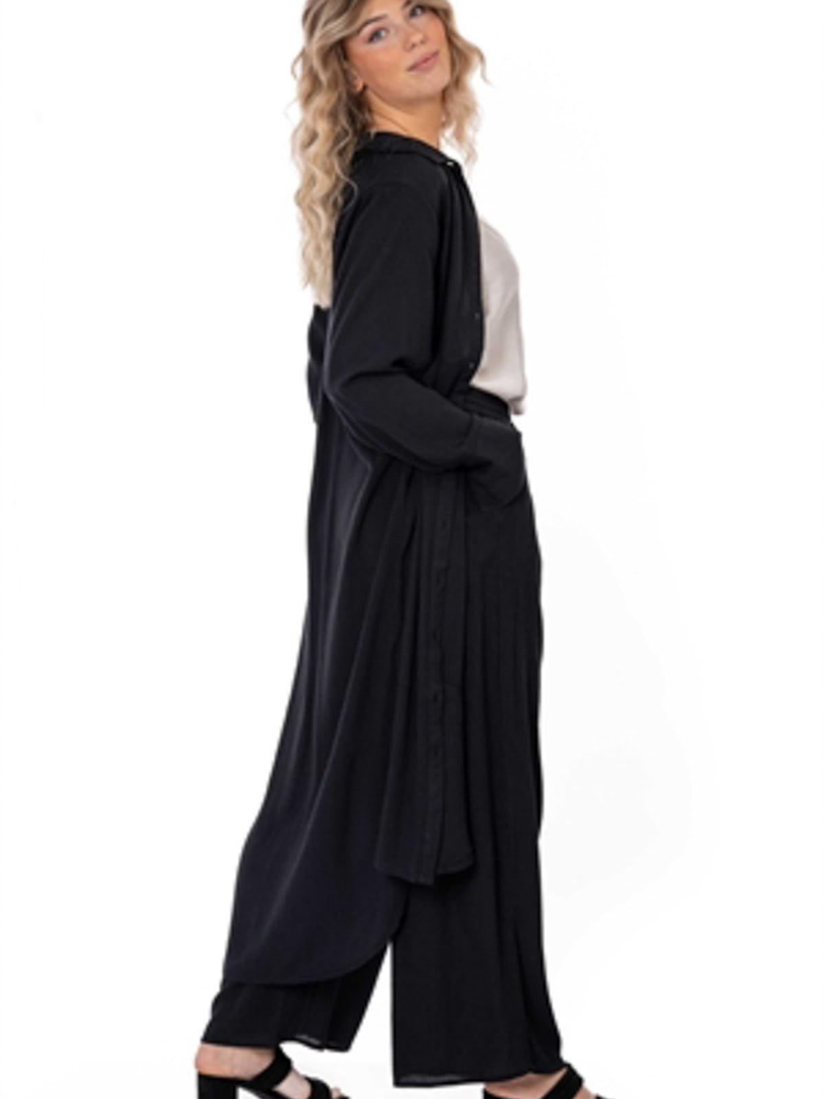 Forever long shirt dress, black