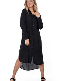Forever long shirt dress, black