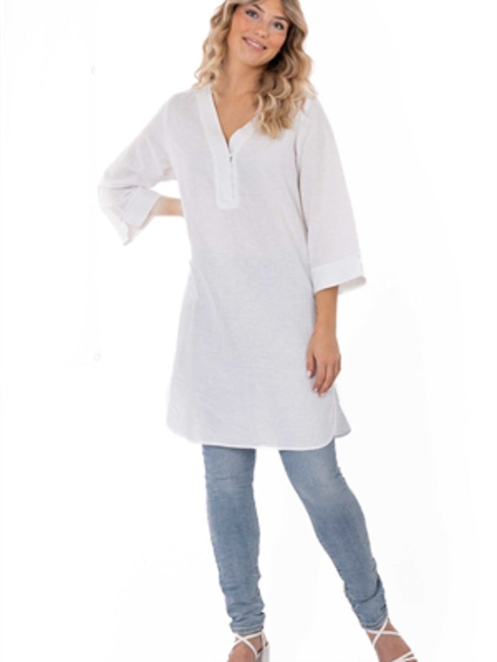Minea linen tunic, white
