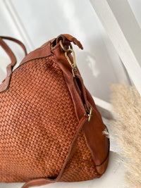 Havana leather bag, dark Cognac