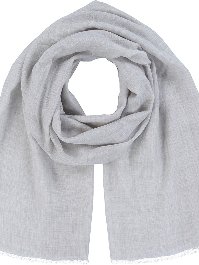 Parice silk wool scarf, light gray