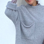 Sweet Pocket oversize sweater, gray
