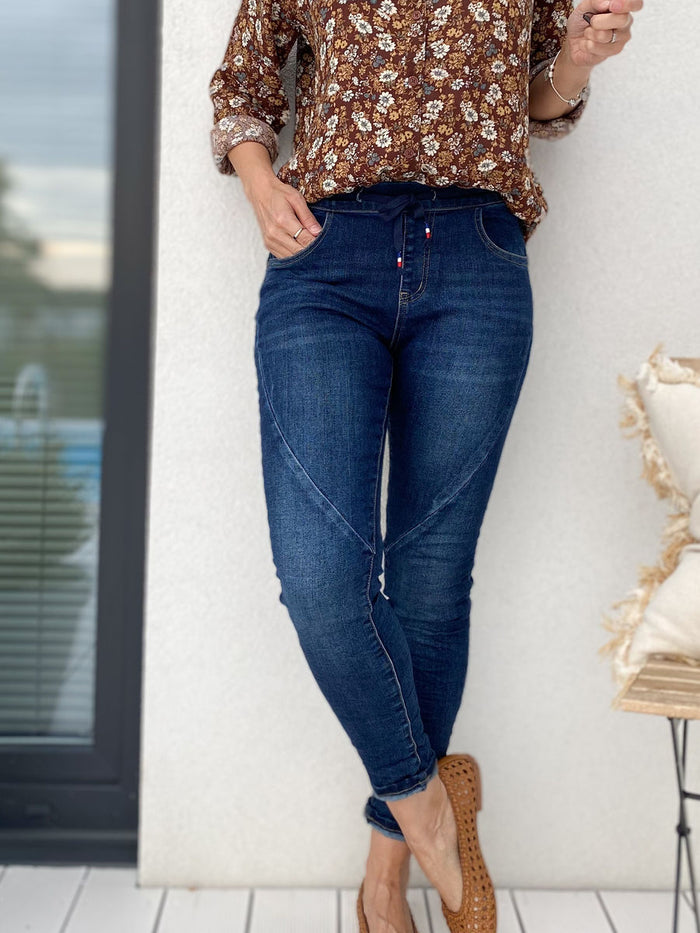 Denim slim Pull up Classic jeans, dark blue