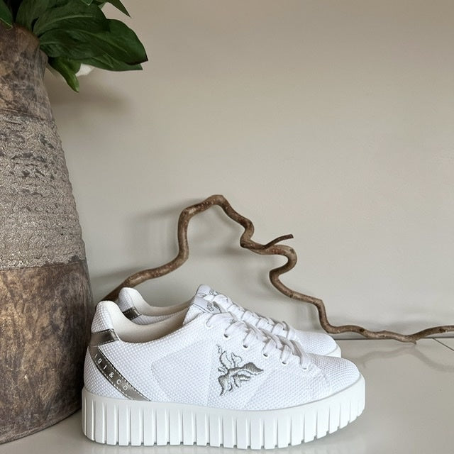 Igi &amp; Co Tess Green sneaker, white