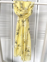 Cherry Blossom scarf, yellow